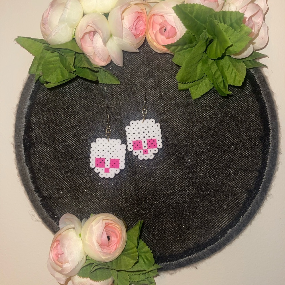 Pixel Love Skull Earrings